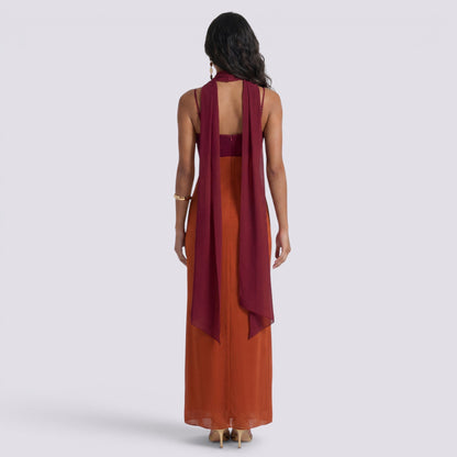 Abito Lungo Donna Boho con Scollo a V