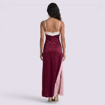 Abito Lungo Donna Boho con Scollo a V