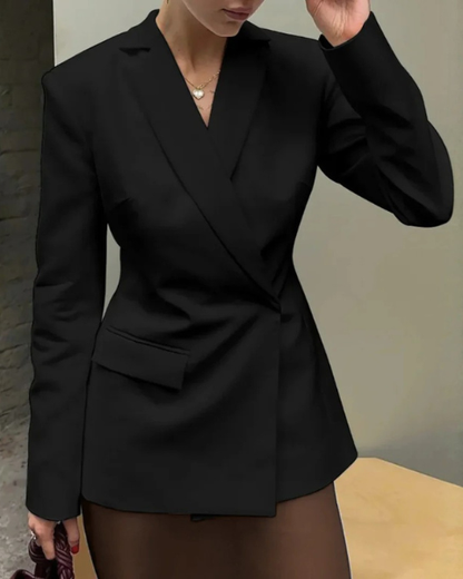 Blazer Donna con Revers Drappeggiati