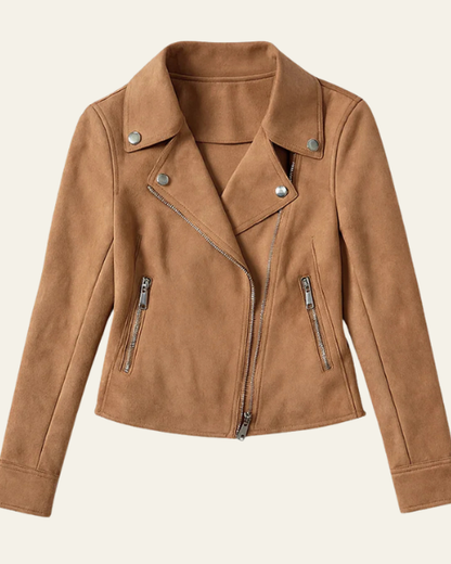 Giacca Biker Donna in Camoscio Vegetale