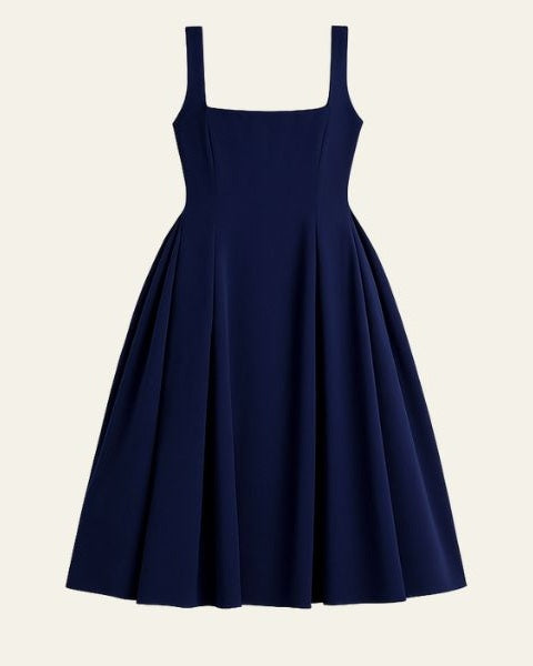 Abito Midi Donna Plissettato Strutturato
