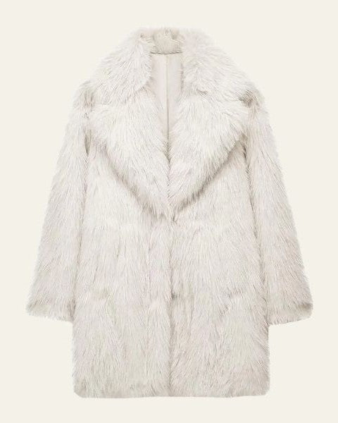 Cappotto Donna in Pelliccia Sintetica Voluminoso