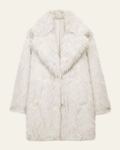 Cappotto Donna in Pelliccia Sintetica Voluminoso