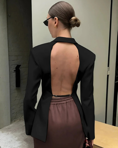Blazer Donna con Revers Drappeggiati