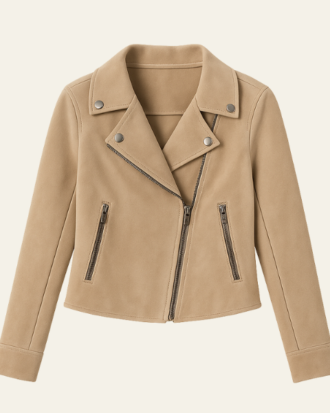 Giacca Biker Donna in Camoscio Vegetale
