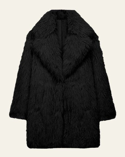 Cappotto Donna in Pelliccia Sintetica Voluminoso
