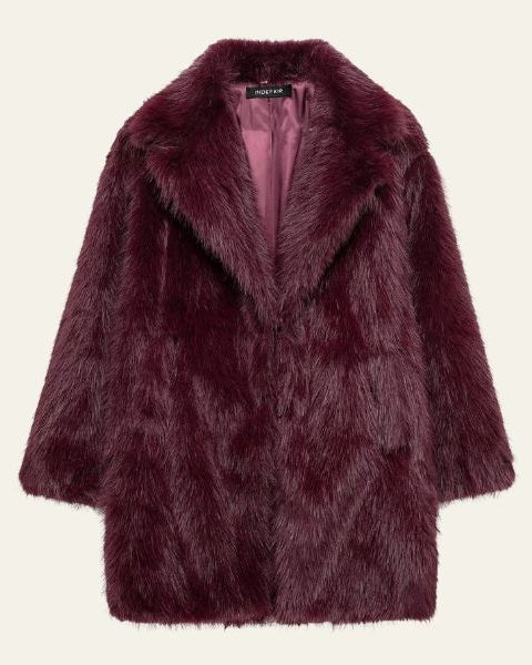Cappotto Donna in Pelliccia Sintetica Voluminoso