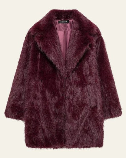 Cappotto Donna in Pelliccia Sintetica Voluminoso