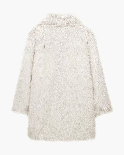 Cappotto Donna in Pelliccia Sintetica Voluminoso
