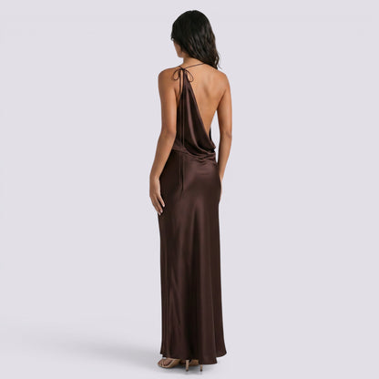 Abito Donna Halter in Raso da Sera
