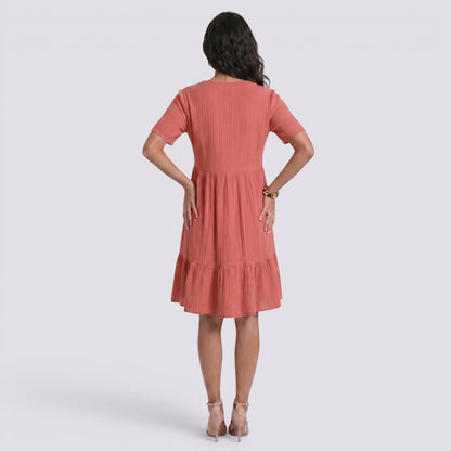 Abito Corto Donna Boho con Scollo a V