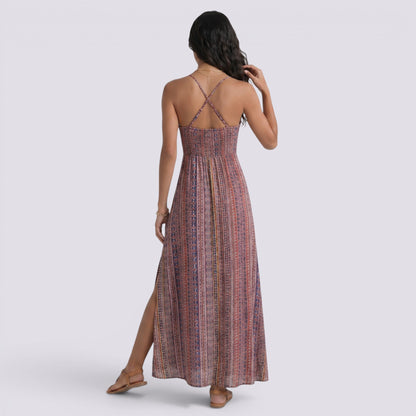 Abito Lungo Donna Boho con Schiena Aperta