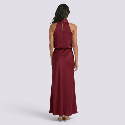 Abito Lungo Donna in Raso Fluido