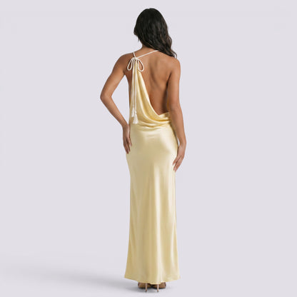 Abito Donna Halter in Raso da Sera