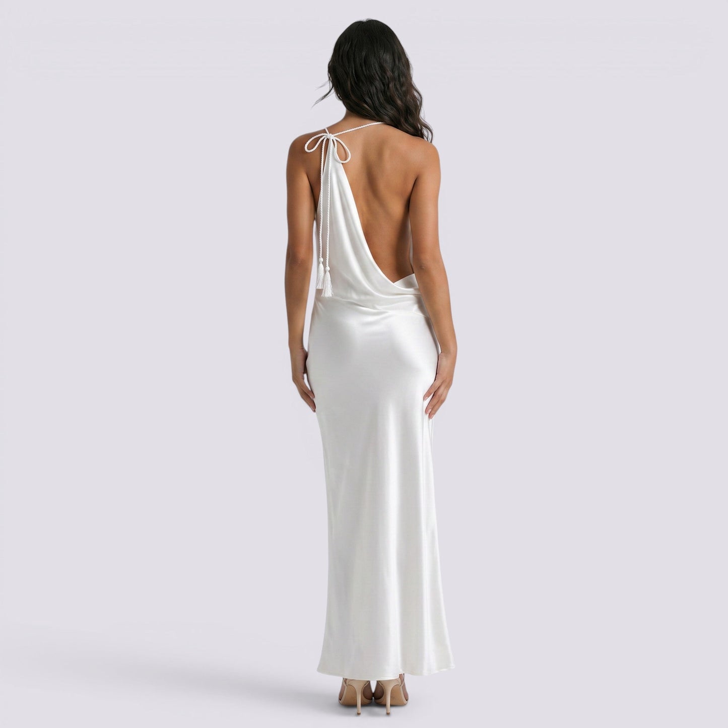 Abito Donna Halter in Raso da Sera