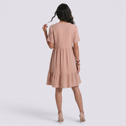 Abito Corto Donna Boho con Scollo a V