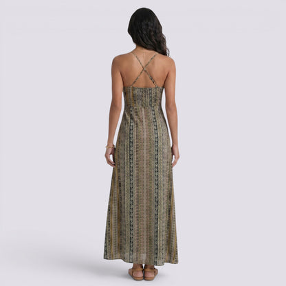 Abito Lungo Donna Boho con Schiena Aperta