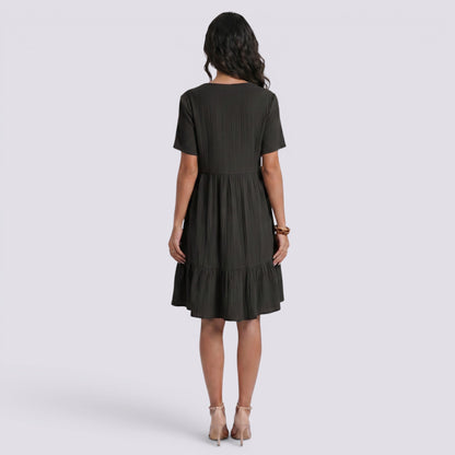 Abito Corto Donna Boho con Scollo a V