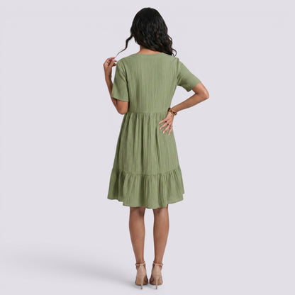 Abito Corto Donna Boho con Scollo a V