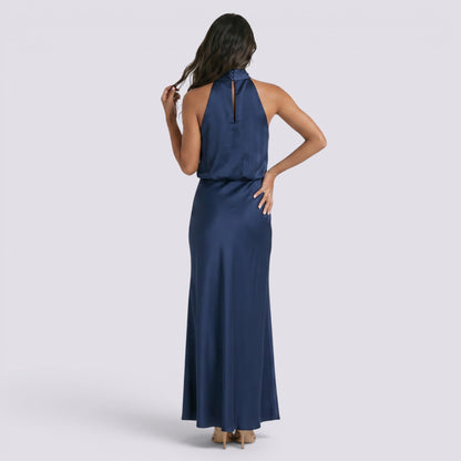 Abito Lungo Donna in Raso Fluido