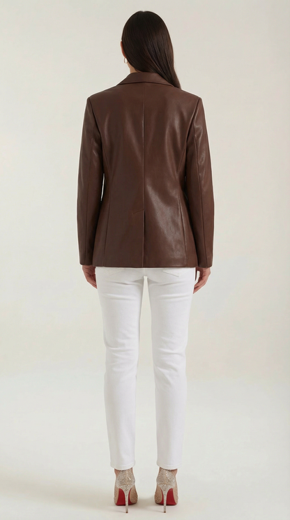 Blazer Donna Oversize in Ecopelle Lucida