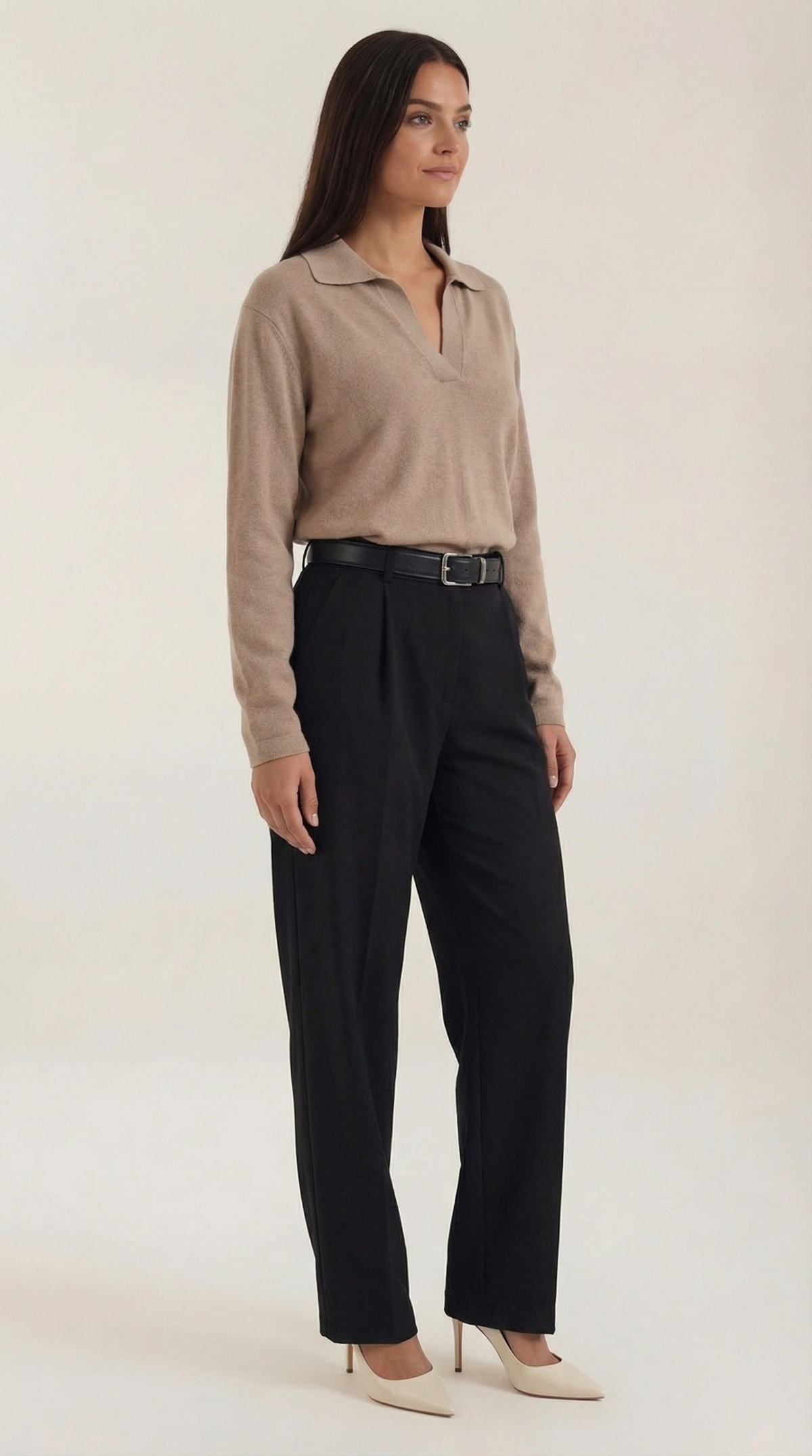 Maglione Donna Polo con Scollo a V