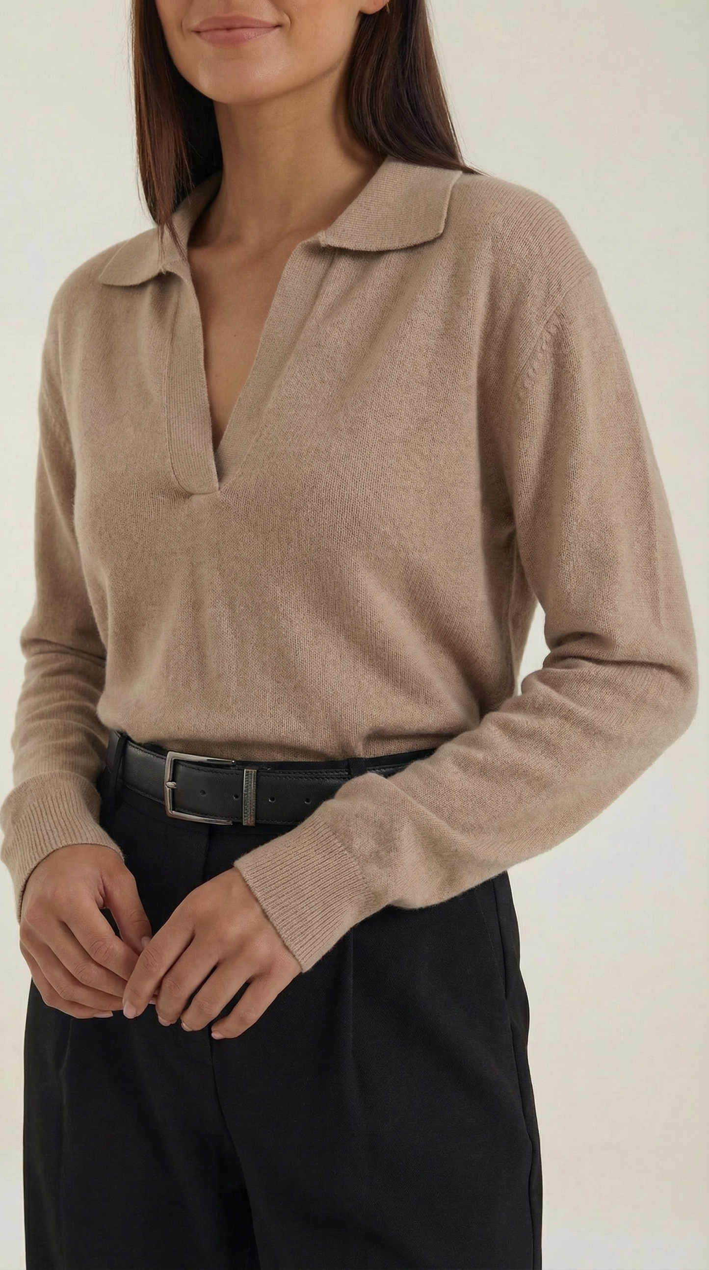 Maglione Donna Polo con Scollo a V
