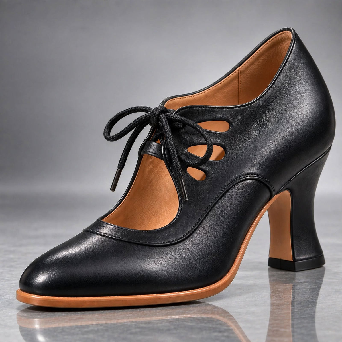 Audrey | Scarpe Donna con Tacco e Lacci in Pelle Autentica