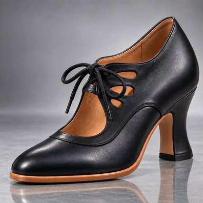 Audrey | Scarpe Donna con Tacco e Lacci in Pelle Autentica