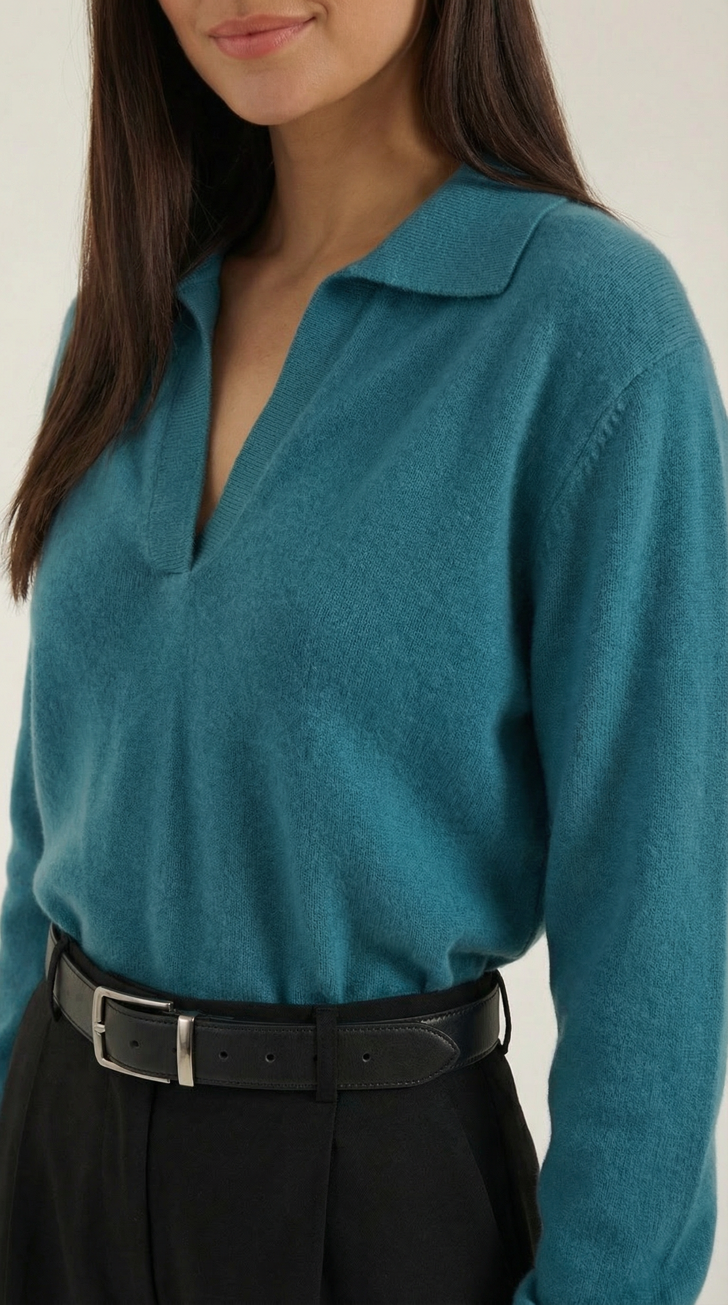 Maglione Donna Polo con Scollo a V