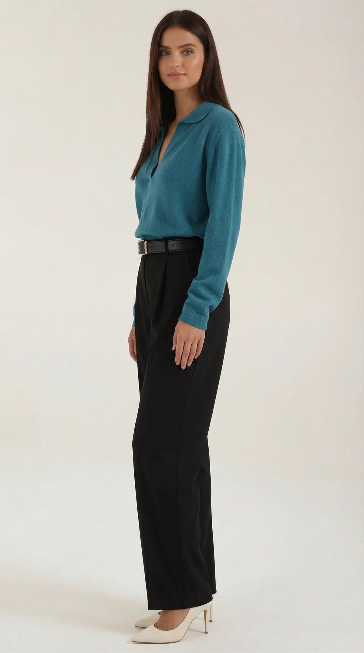 Maglione Donna Polo con Scollo a V
