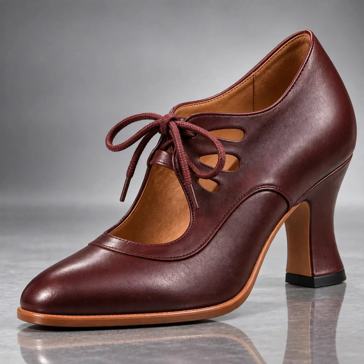 Audrey | Scarpe Donna con Tacco e Lacci in Pelle Autentica