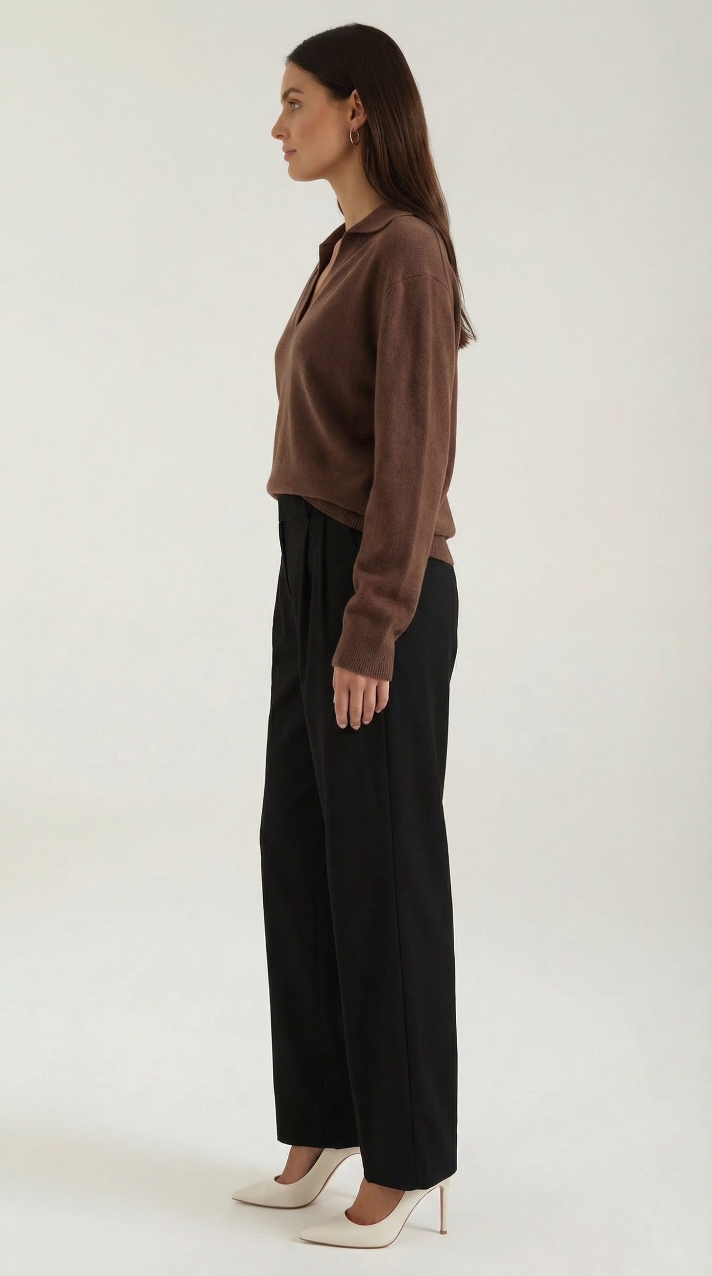 Maglione Donna Polo con Scollo a V