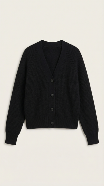 Cardigan Donna Bottonato con Scollo a V