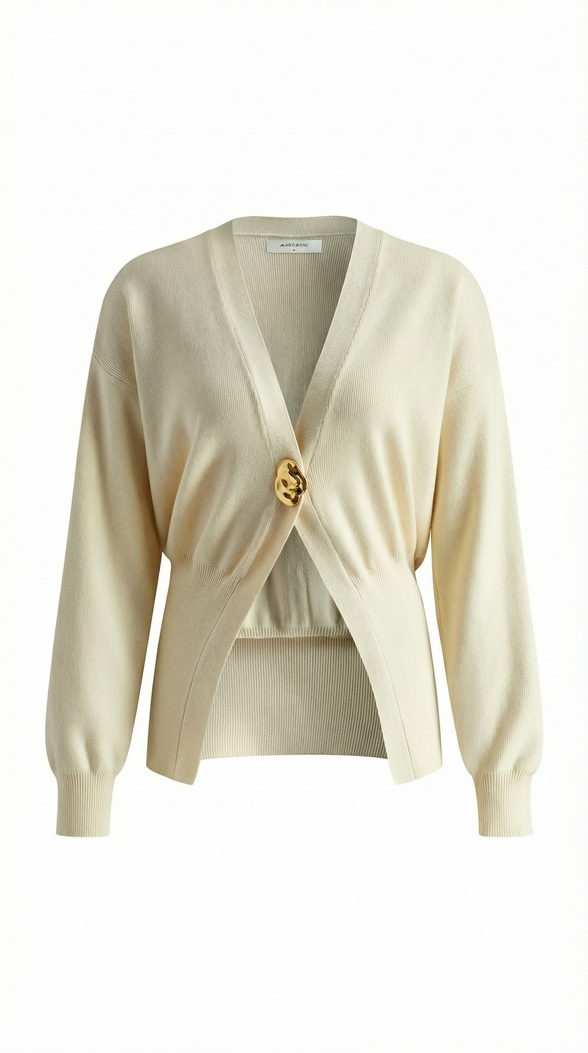 Cardigan Donna Scollo a V Profondo con Bottone Dorato