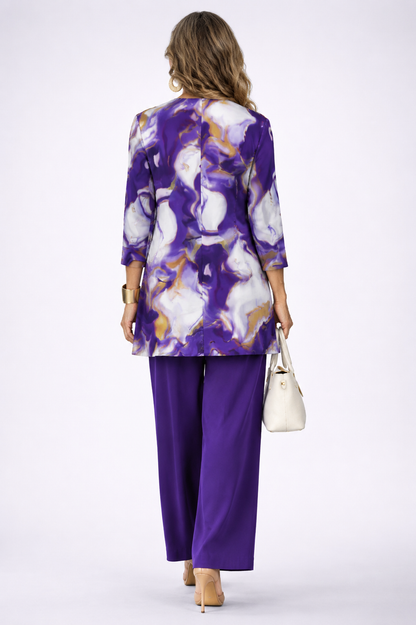 Serena | Completo Donna 3 Pezzi Viola e Bianco