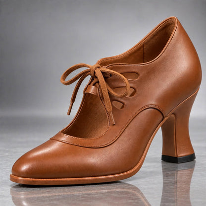 Audrey | Scarpe Donna con Tacco e Lacci in Pelle Autentica