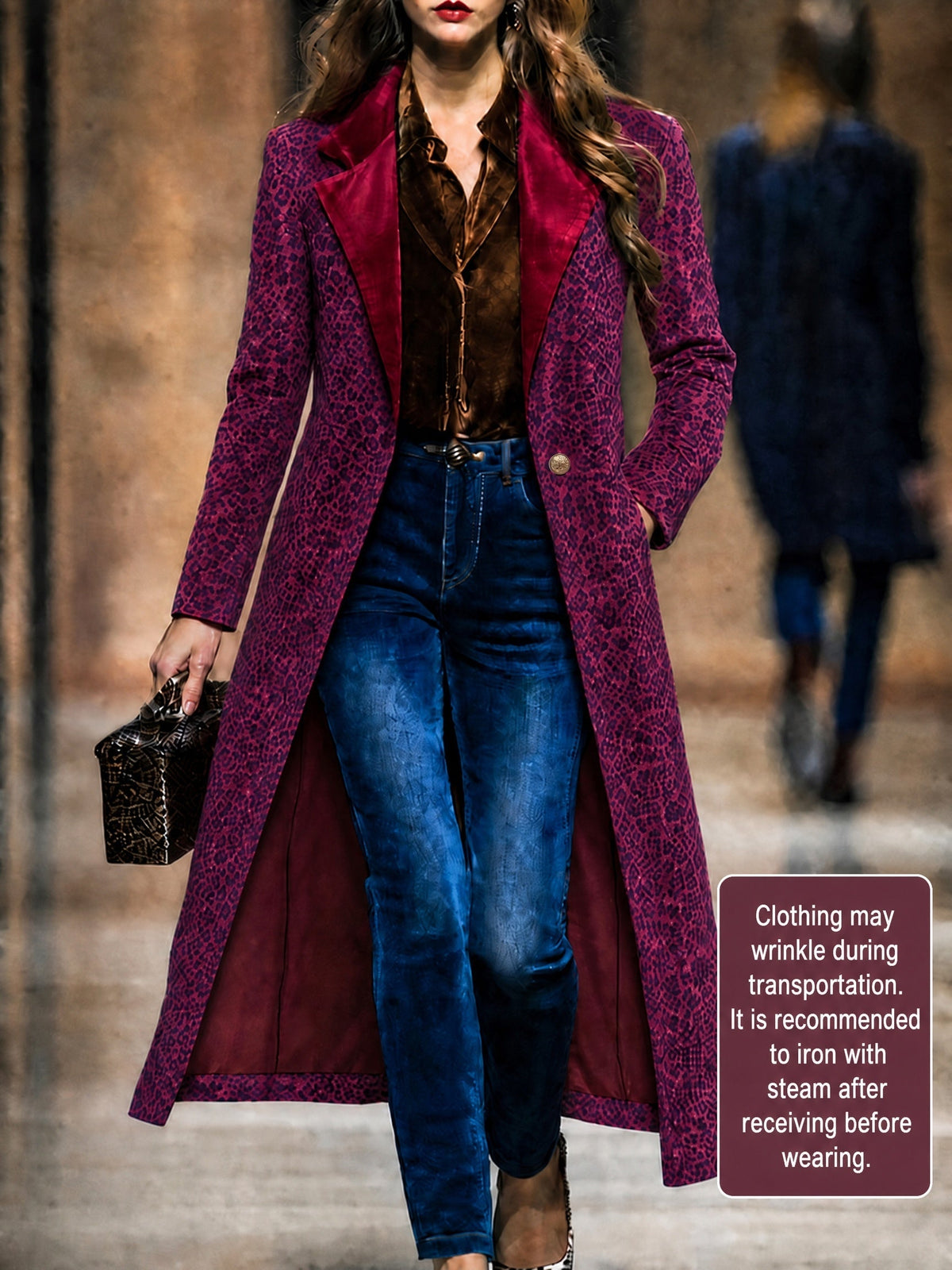 Lavinia | Cappotto Lungo Donna Testurizzato Prugna
