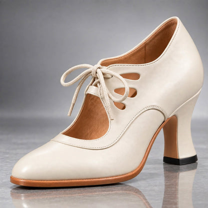 Audrey | Scarpe Donna con Tacco e Lacci in Pelle Autentica