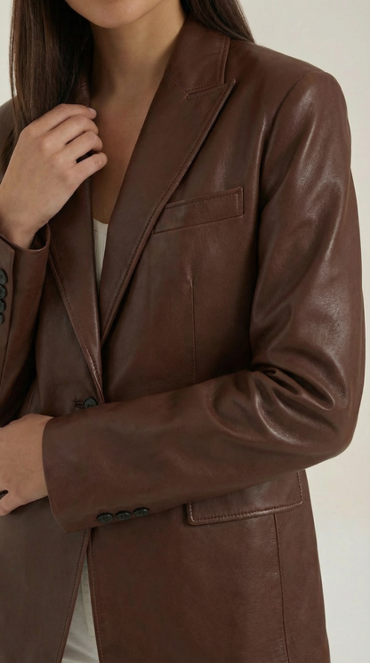 Blazer Donna Oversize in Ecopelle Lucida