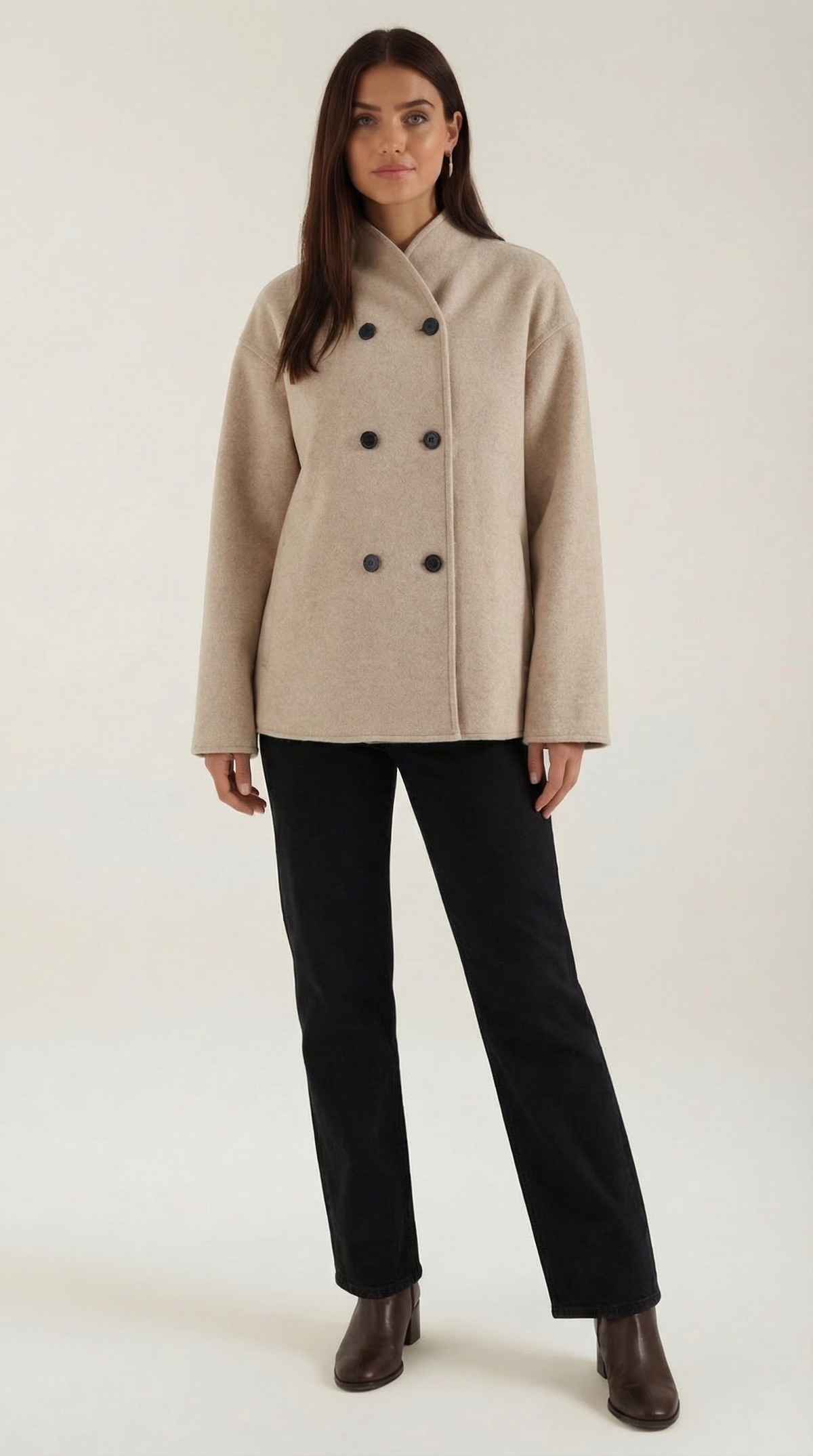 Giacca Oversize Donna Bottonata Morbida
