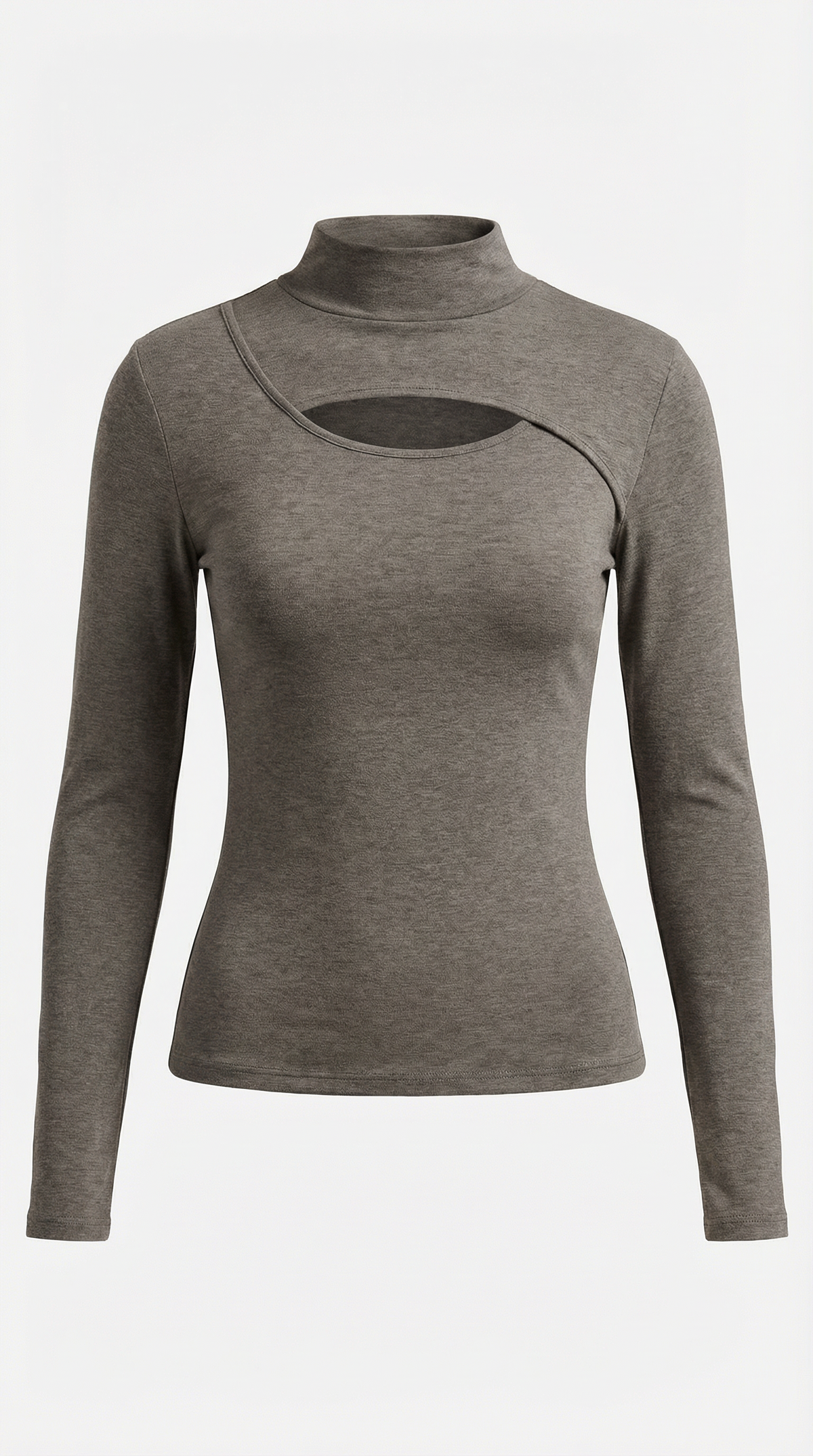 Top Donna a Maniche Lunghe con Tagli sul Petto