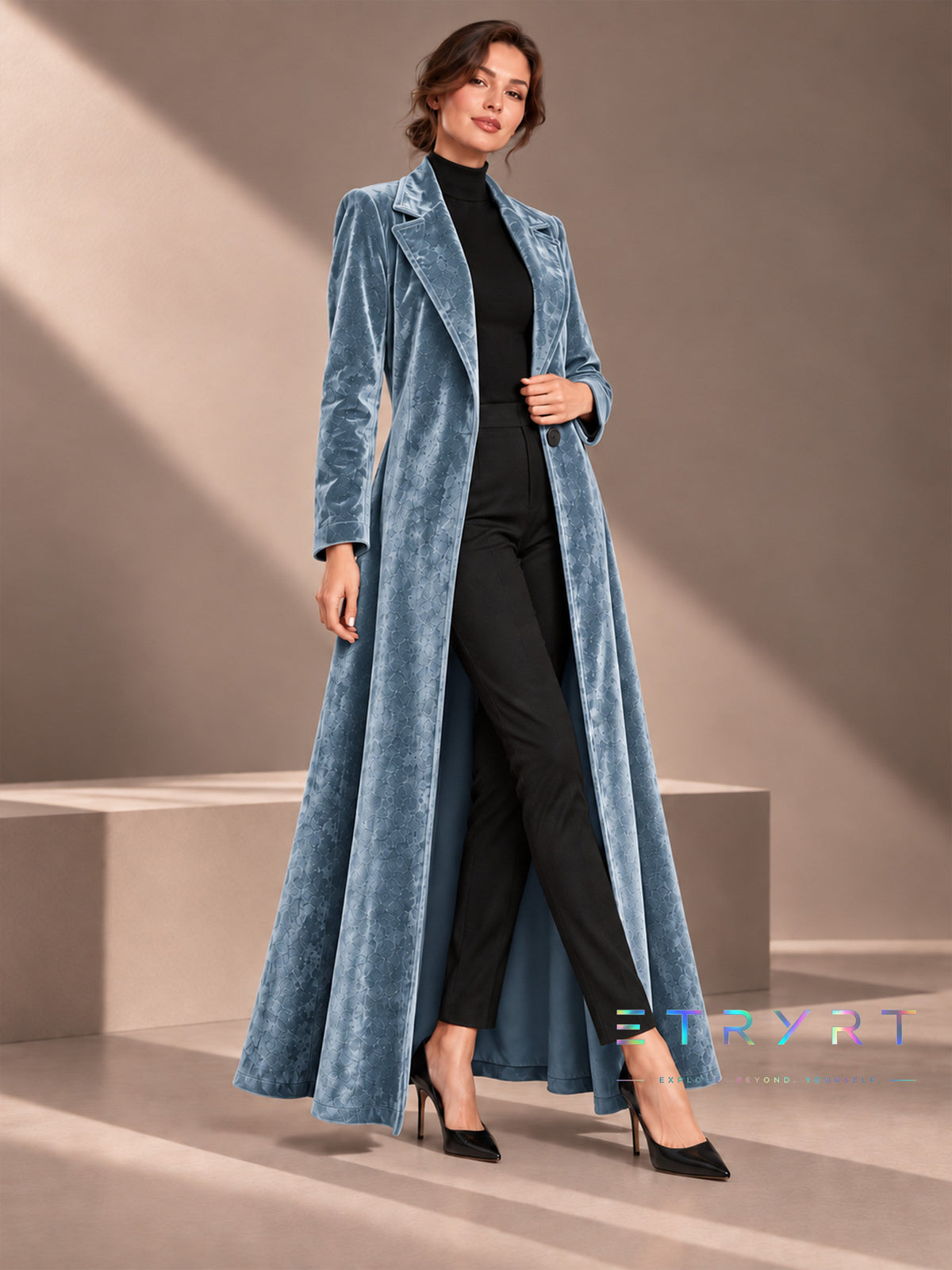 Beatrice | Cappotto Maxi Donna in Velluto Aperto