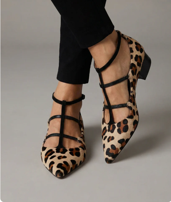 Franca | Scarpe Donna con Tacco e Cinturino Leopardato