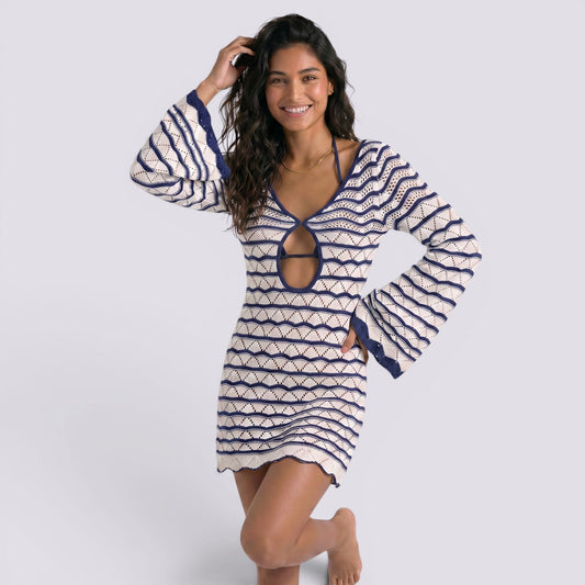 Abito Corto Donna da Spiaggia a Righe