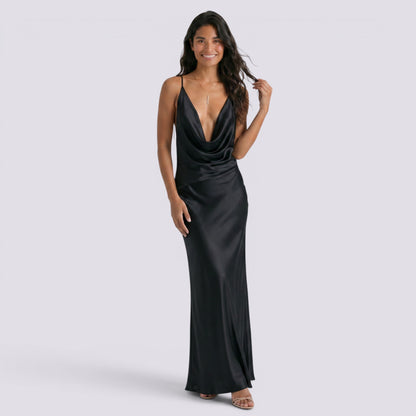 Abito Donna Halter in Raso da Sera