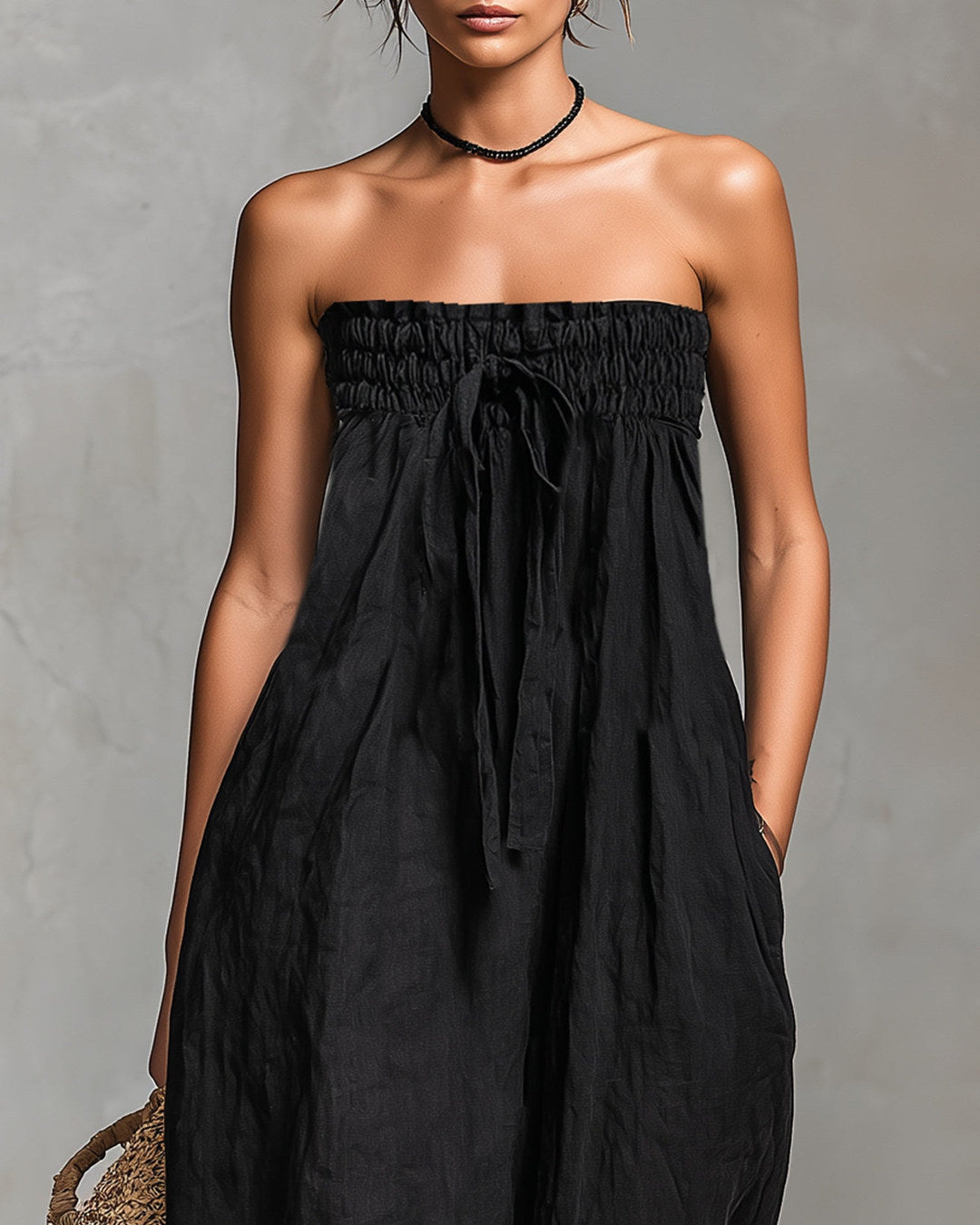 Nina | Tuta Bandeau Elegante, Nero