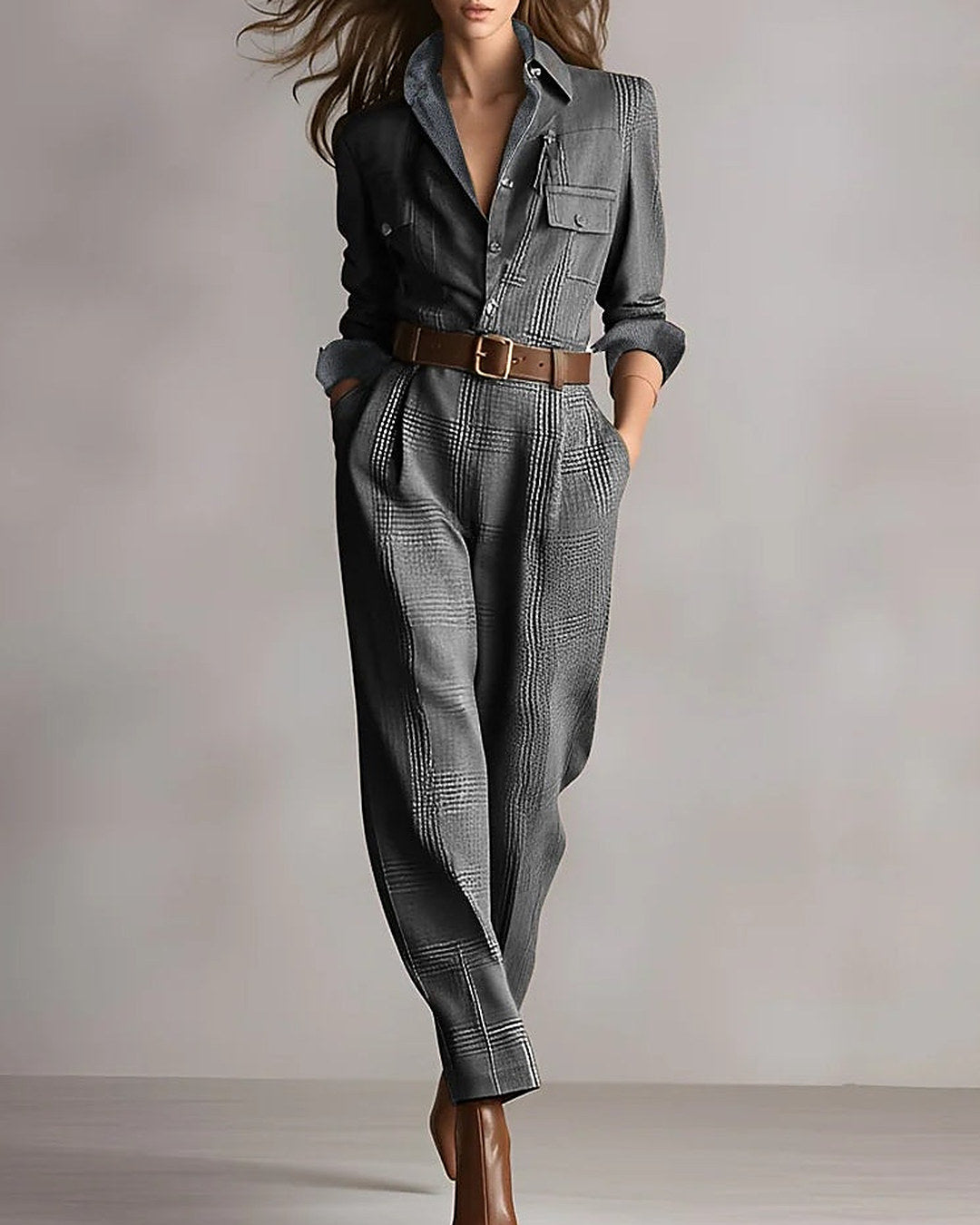 Anna | Tuta Elegante a Quadri