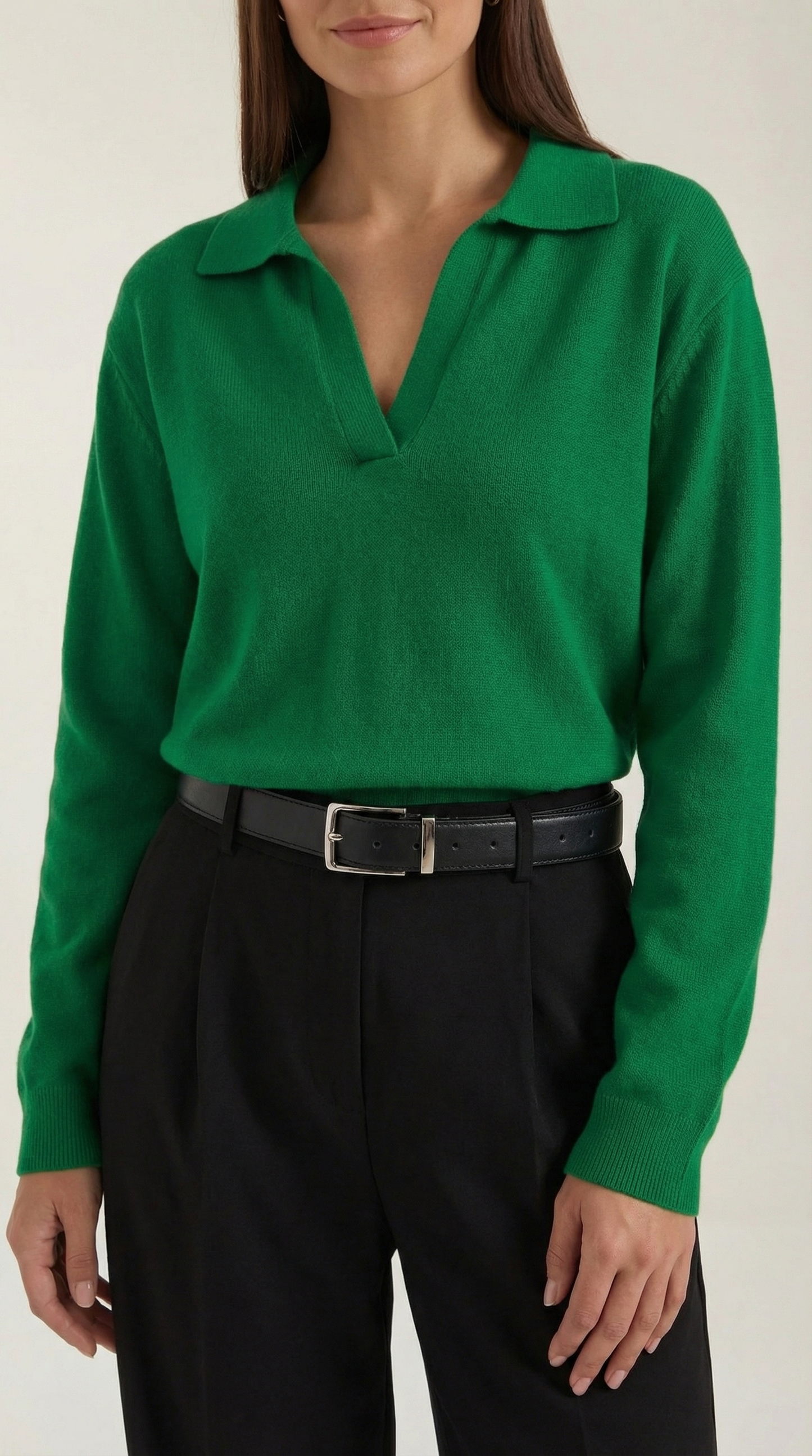 Maglione Donna Polo con Scollo a V