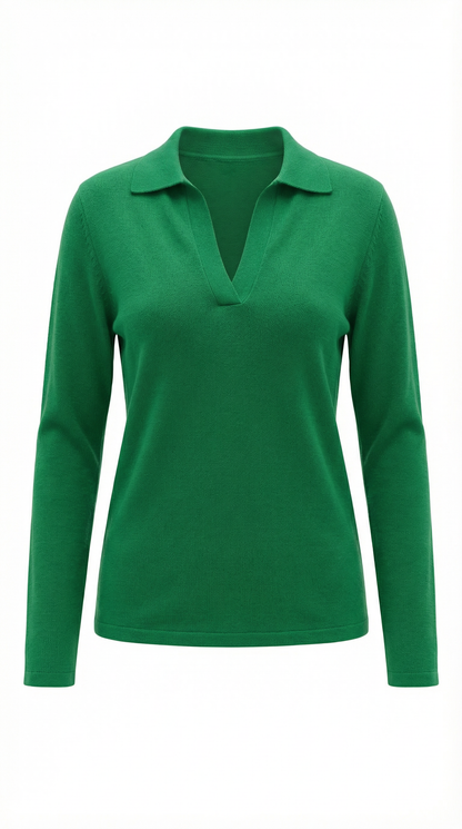Maglione Donna Polo con Scollo a V